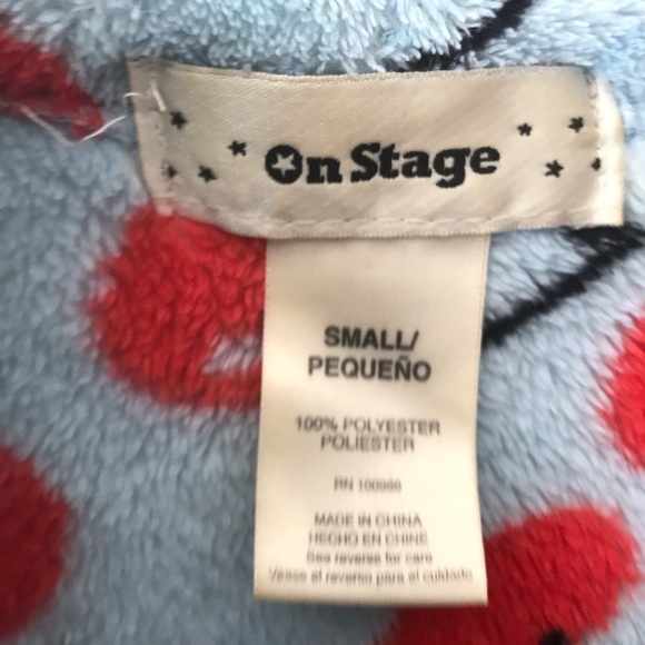 BATHROBE CHERRY THEME ON STAGE SZ SMALL WITH POCKETS - Picture 3 of 5